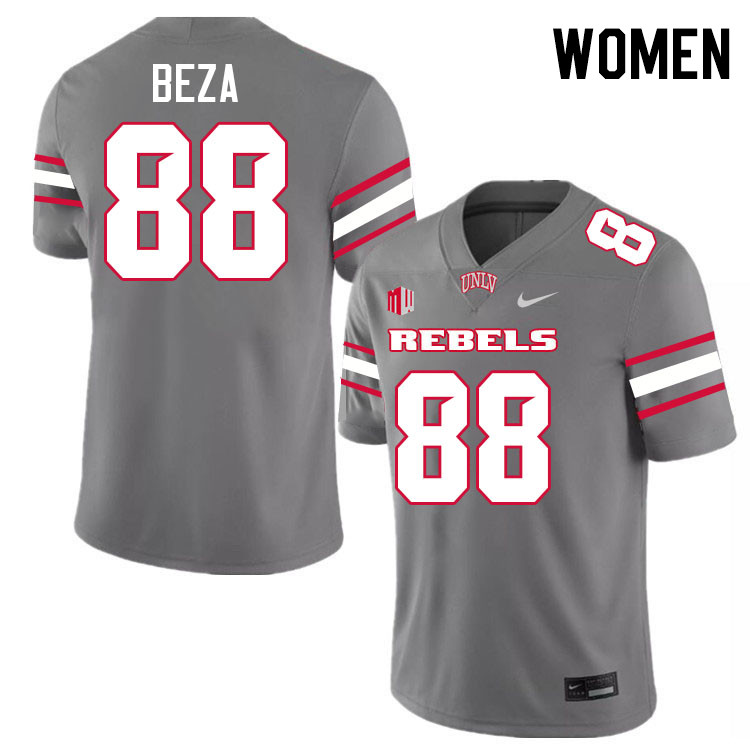 Women #88 Jacob Beza UNLV Rebels College Football Jerseys Stitched-Grey